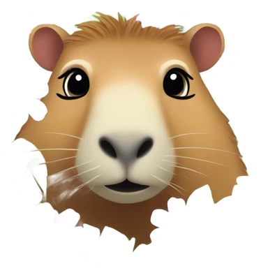 Capybara with flowers sticker