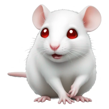 Cute white rat with red eyes  sticker