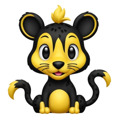 marsupilami noir avec écrit en dessous Spunky sticker