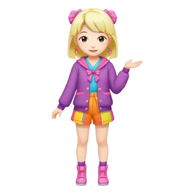 Kawaii girl Japanese full body sticker