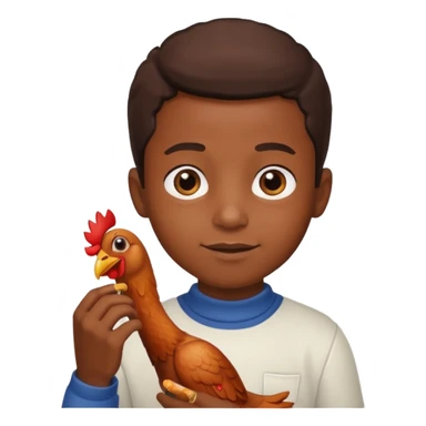 black boy holding chicken wing sticker