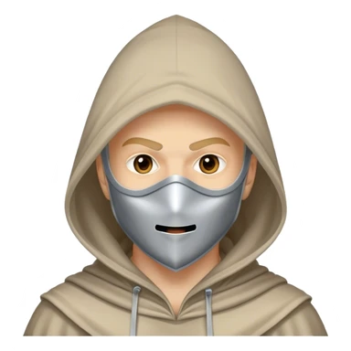 White guy wearing mask and pointy hood sticker