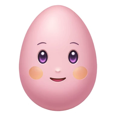 pastel pink egg emoji, , soft glow, simple design, transparent background, twitch emote sticker