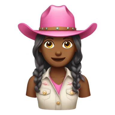 Girl with pink’s cowgirl hat sticker