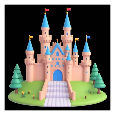 king and queen, castle background sticker