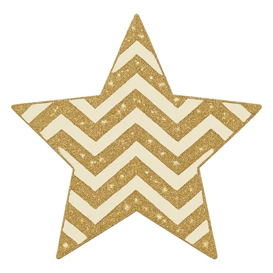 mini star with a chevron pattern, glamorous and stylish, no background sticker