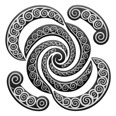 Unity Māori koru design at top sticker