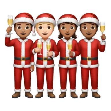 create a realistic emoji shwoing logistic workers celebrating christmas sticker