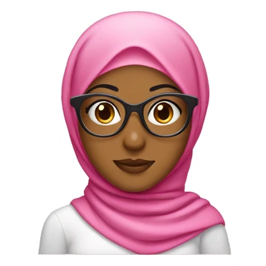 hijabi girl wearing pink glasses  sticker