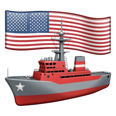 Very realistic American modern warship with little flag sticker