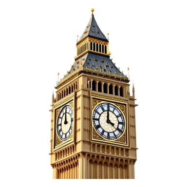 Cinematic Realistic Big Ben Landmark Emoji, showcasing the historic clock tower in exquisite detail rendered with dynamic lighting and rich textures that highlight its timeless grandeur. sticker