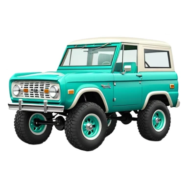 turquoise green classic ford bronco with ansen slot alminum wheels sticker