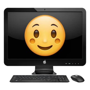 desktop computer in glossy design sticker