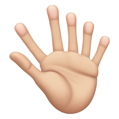 A hand with 5 fingers: the thumb, index finger, and pinky extended, while the middle and ring fingers are folded down sticker