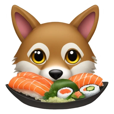coyotes eating sushi sticker