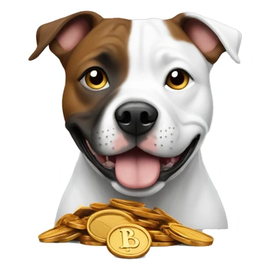 Staffie with a penny  sticker