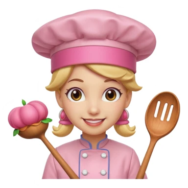Pink chef hat princess peach sticker