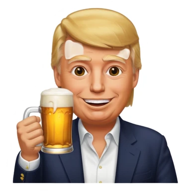 Donald trump drinking a beer sticker