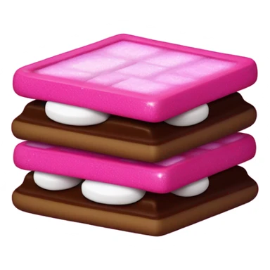 Hot pink smores with glitter sticker