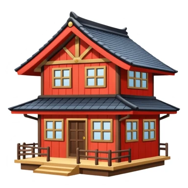 japan style wood house sticker