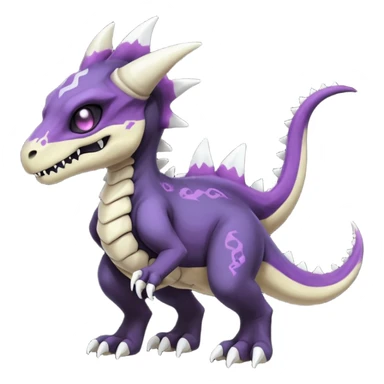 Nebulae Gothic Spooky Marowak-Salandit-Cubone-Duskull-Noibat-Fakémon-hybrid-creature (full body)  sticker