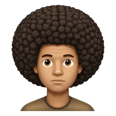 a black man side eyeing woth just head and shoulders showing, with a big puffy afro sticker