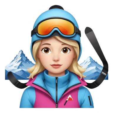 Woman Skiing, Background Matterhorn sticker