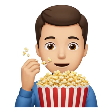 Make a guy eating popcorn in a dramatic conversion sticker