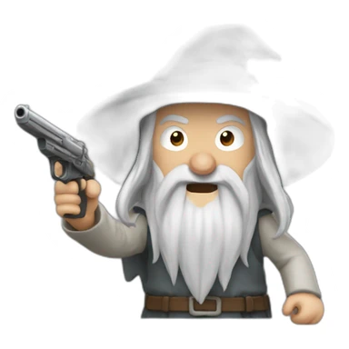 Gandalf shouting a gun sticker