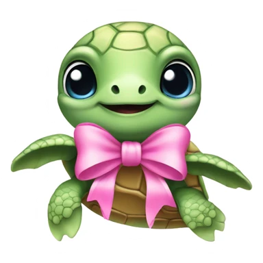 baby sea turtle with pink bow sticker