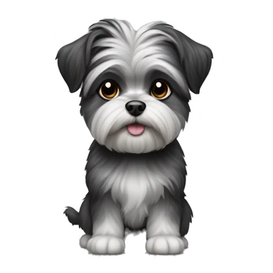 black and grey shorkie dog sticker