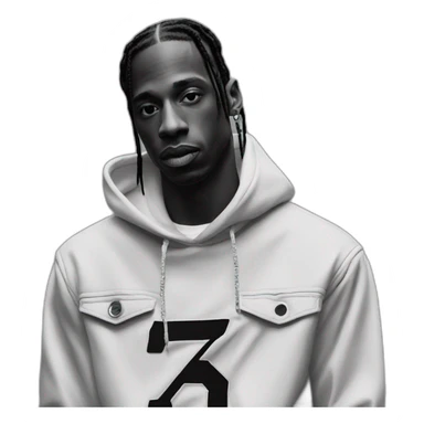 Jordan Travis Scott noir et blanc sticker