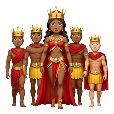 group of trojans being led by a woman queen sticker