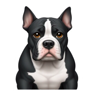 Black American Pocket Bully with white patch on chest sticker