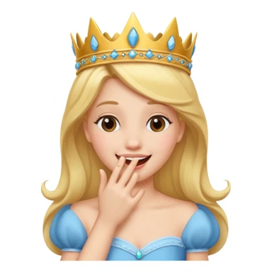 Princess giggle with hand over her mouth sticker