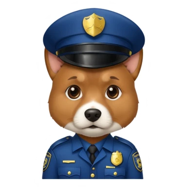 A dog dressed as a police officer, looking serious and observant sticker