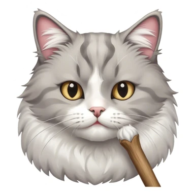 Cat sucking a stick  sticker