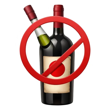 I want an emoji that describes that no drinks allowed but with wine sticker