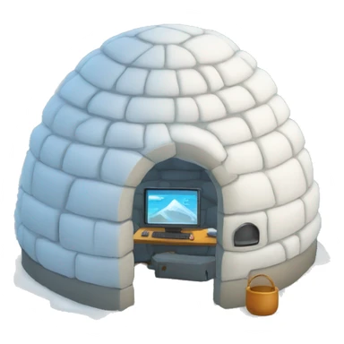 igloo with a hacker sticker
