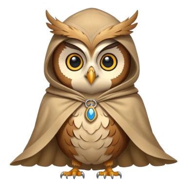 owl in beige cloak sticker