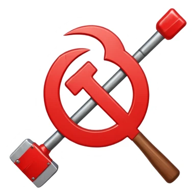 hammer and sickle crossed out with red prohibition sign sticker