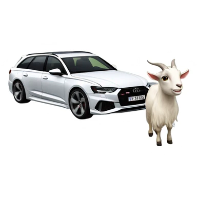 Goat driving Audi RS6 sticker