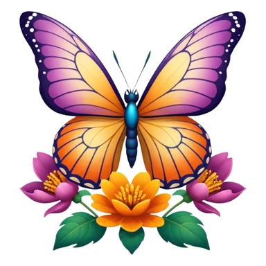 Mariposa en una flor sticker