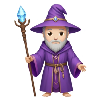 purple wizard with staff sticker