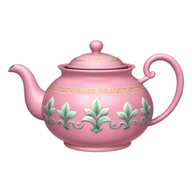 Pink steaming and boiling  tea pot with smoke sticker