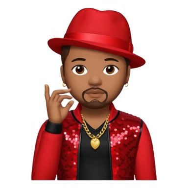 The-Dream, R&B Singer (b.1977) with dark brown hair, red sequin tour outfit  sticker