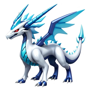 Futuristic Kyurem-reshiram-salamence-dialga-suicune-hybrid, full body sticker