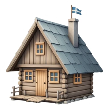 small wooden scandinavian cabin sticker
