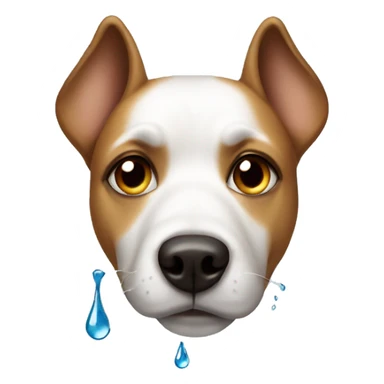 Dog with one drop of tear sticker