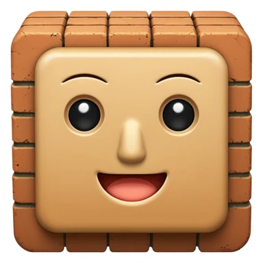 a fuzzy brick sticker